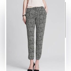 Banana Republic Printed Soft Pant Polyester Black Print